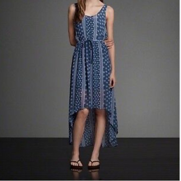 [L]Abercrombie & Fitch Blue Straps Isabelle Sleeveless High Low Lined Dress - Picture 8 of 8